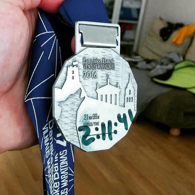 Asmeninė nuotr./Mano „Danske bank“ Vilniaus maratono medalis