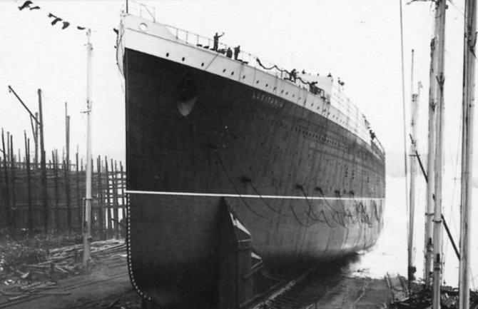 „Wikipedia“ nuotr./Dar statomas laineris „Lusitania“, 1906 metai