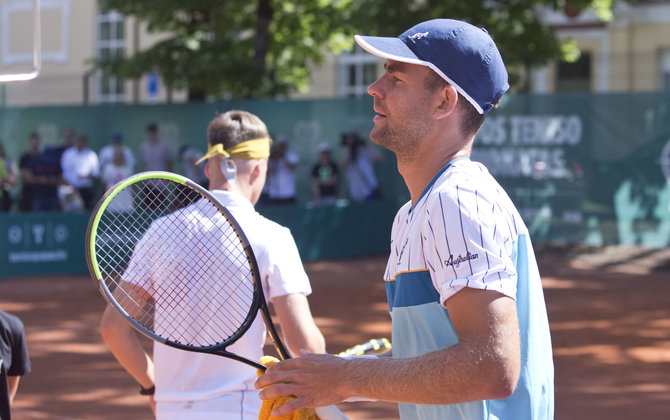 Valdo Kopūsto / 15min nuotr./Lietuvos teniso čempionato finalas: Laurynas Grigelis - Vilius Gaubas