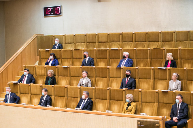 Seimo kanceliarijos nuotr. (aut. Olga Posaškova)/Seimo narių priesaika į 2020–2024 m. kadencijos Seimą
