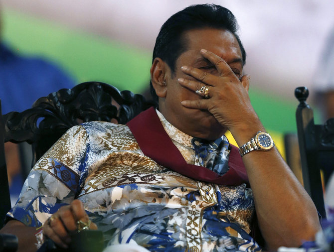 „Reuters“/„Scanpix“ nuotr./Buvęs Šri Lankos prezidentas Mahinda Rajapaksa