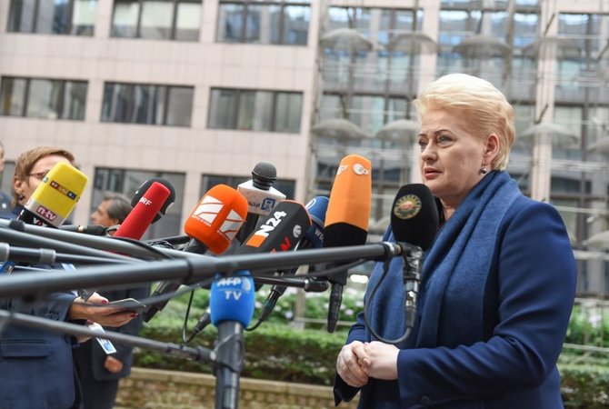 R.Dačkaus nuotr. /2015-09-23 Dalia Grybauskaitė neeilinėje Europos Vadovų Taryboje Briuselyje