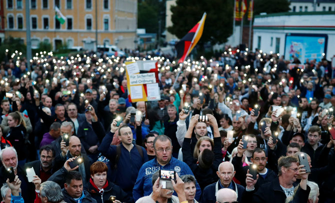 AFP/„Scanpix“ nuotr./Protestai Chemnice