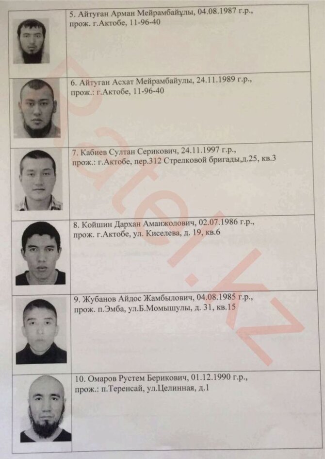 Aktobės mieste siautėjusi gauja