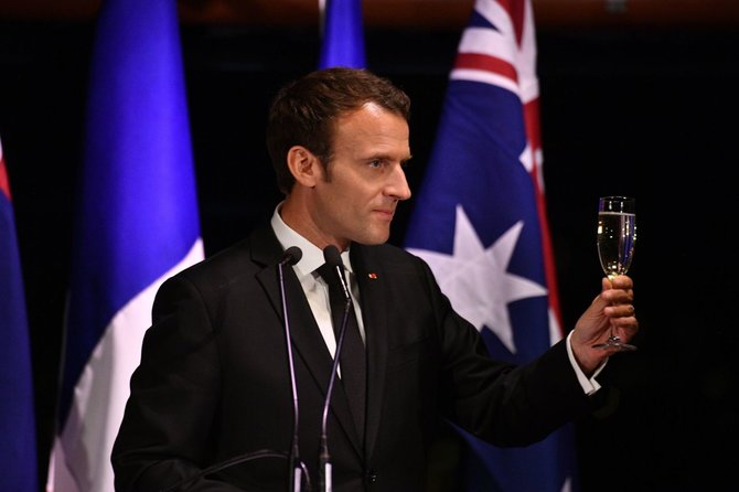 AFP/„Scanpix“ nuotr./Emmanuelis Macronas Australijoje