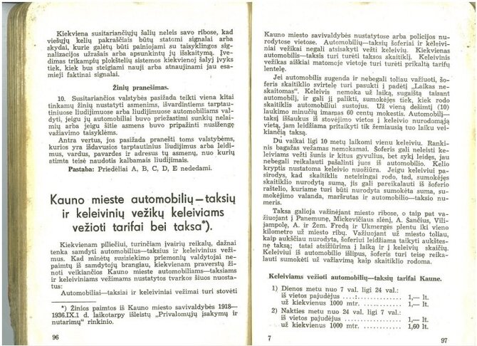 Nuotr. iš knygelės „Judėjimo tvarkos nuostatai“/Ištrauka iš „Judėjimo tvarkos nuostatų“