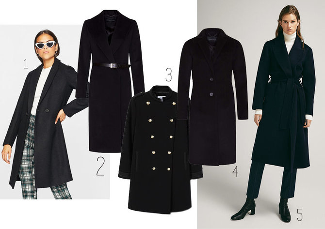 1. „Stradivarius“, 2., 4. „Pietro Filipi“, 3. „Mango“, 5. „Massimo Dutti“