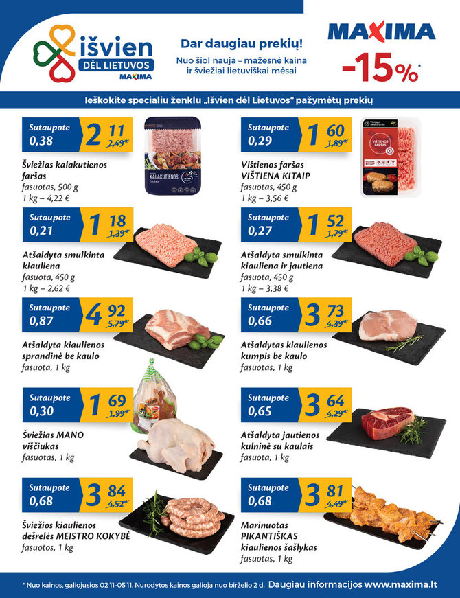 „Maxima“ ir toliau mažina maisto kainas: pinga lietuviška mėsa
