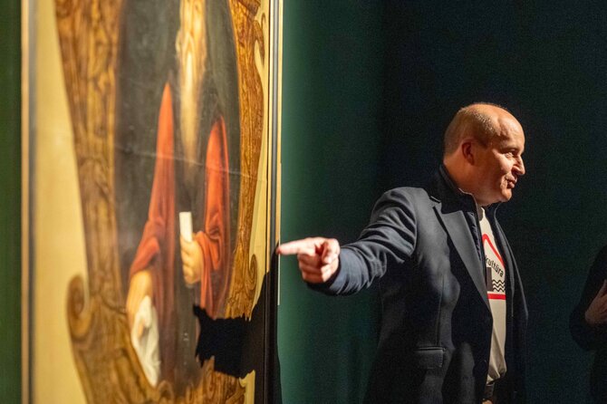 nuotr. V. Abramausko/Kunigaikštis M. Radvila pasakoja protėvių paveikslo istoriją