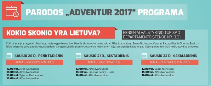 Parodos „Adventur 2017“ programa