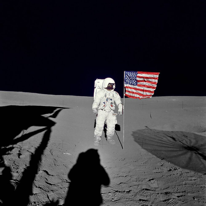 „Reuters“/„Scanpix“ nuotr./Astronautas Edgaras Mitchellas Mėnulio paviršiuje