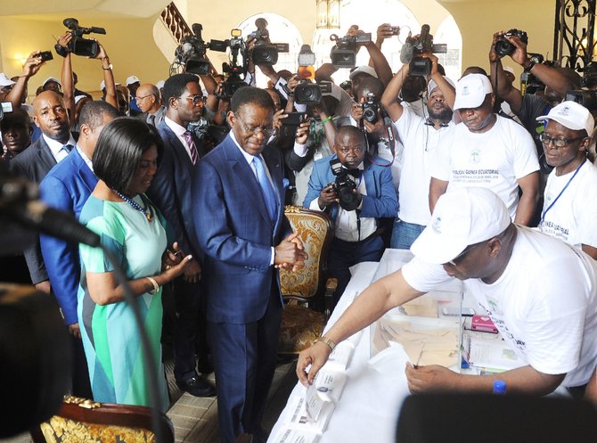 „Scanpix“ / AFP nuotr./Teodoro Obiangas šiemet laimėjo eilinius prezidento rinkimus