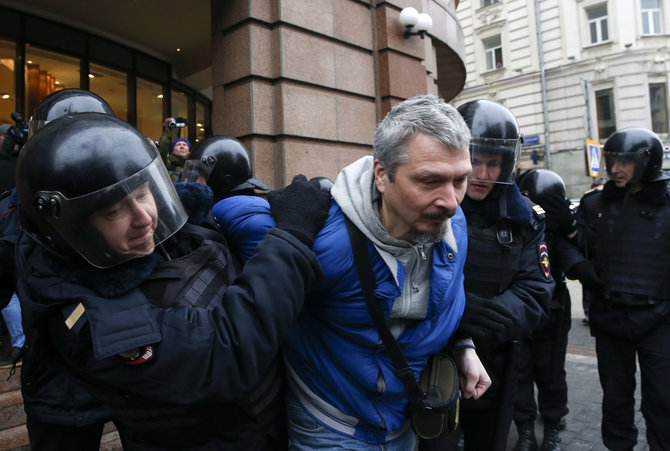 „Reuters“/„Scanpix“ nuotr./Balandžio 2-osios protestai Rusijoje