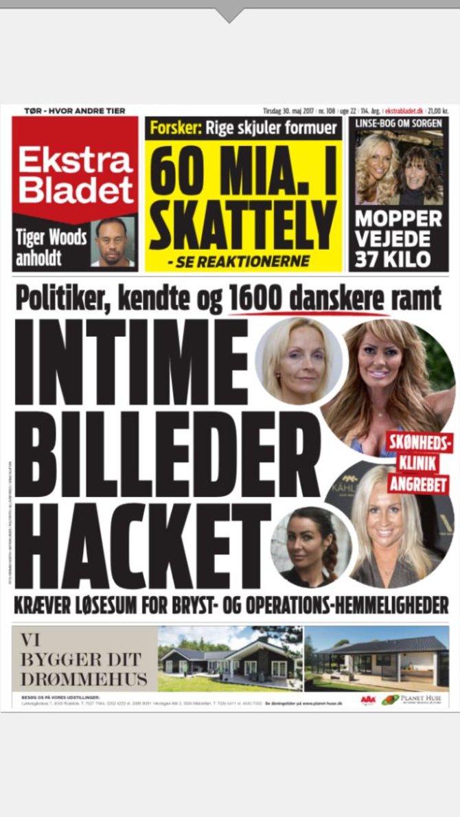 „Ekstra Bladet“ nuotr./Daniją krečia nutekėjusių „Grožio chirurgijos“ duomenų skandalas