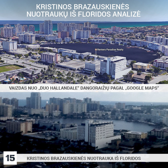 K.Brazauskienės asmeninio archyvo nuotr., publikuota alfa.lt ir Google Maps nuotr./Toks vaizdas atsiverti gali tik iš vienos vietos – dangoraižio, kuriame yra Ernesto Butrimo apartamentai