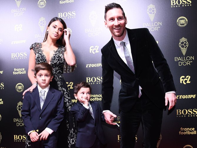 AFP/„Scanpix“ nuotr./Lionelis Messi su šeima