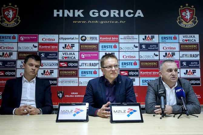 „HNK Gorica“ nuotr./Valdas Dambrauskas ir klubo vadovai