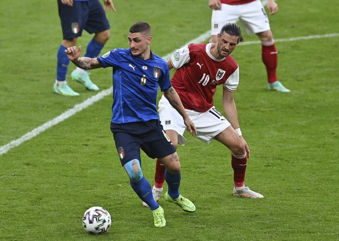 „Scanpix“ nuotr./Florianas Grillitschas ir Marco Verratti