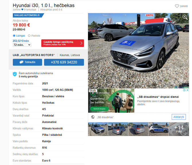 „Hyundai“ automobilis internete