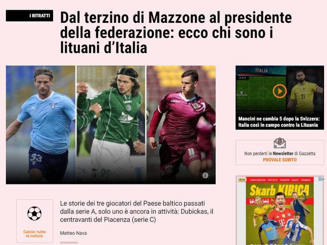 „La Gazzetta dello Sport“ publikacija