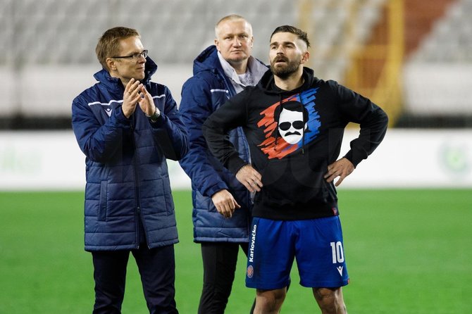 „HNK Hajduk Split“ nuotr./Valdas Dambrauskas, Marius Skinderis ir Marko Livaja