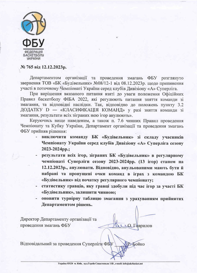 Ukrainos krepšinio federacijos raštas
