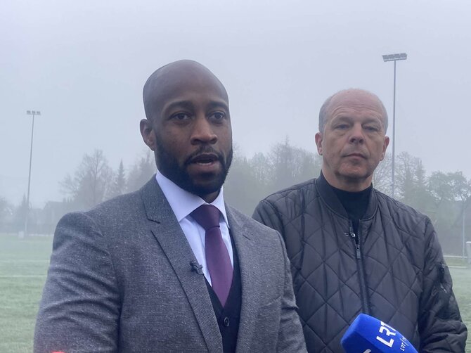 Aurelijos Jašinskienės nuotr./Mamadi Fofana ir Vidas Burba