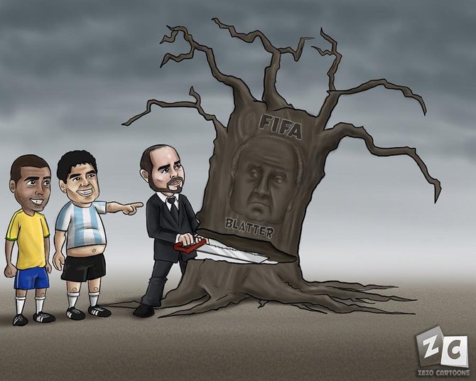 zerocartoons nuotr./Seppas Blatteris ir Ali bin al-Husseinas