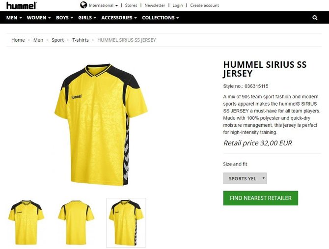 „Hummel“ Sirius SS modelio marškinėliai