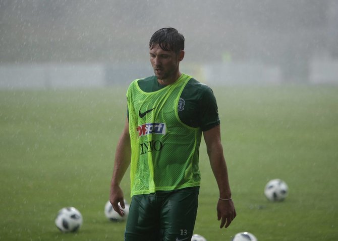 nuotr. Evaldo Gelumbausko /Vilniaus „Žalgirio“ treniruotė „Rheinpark“ stadione 