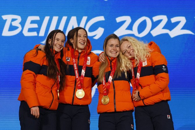 „Reuters“/„Scanpix“ nuotr./Nyderlandų greitojo čiuožimo komanda
