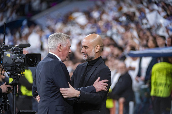 „Scanpix“/„SIPA“ nuotr./Carlo Ancelotti ir Pepas Guardiola