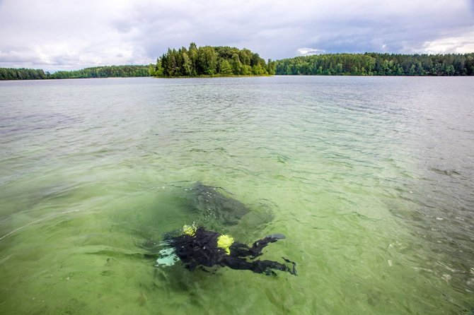 Vidmanto Balkūno / 15min nuotr./Povandeniniai archeologiniai tyrinėjimai Luokesų ežere