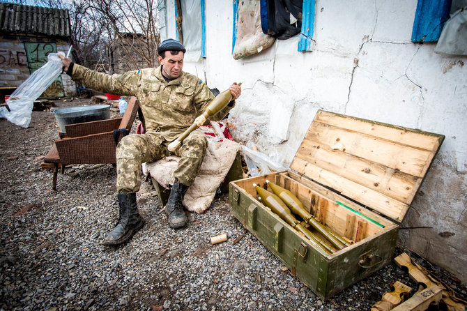 Vidmanto Balkūno / 15min nuotr./Ukrainos karių buitis priešakinėse pozicijose