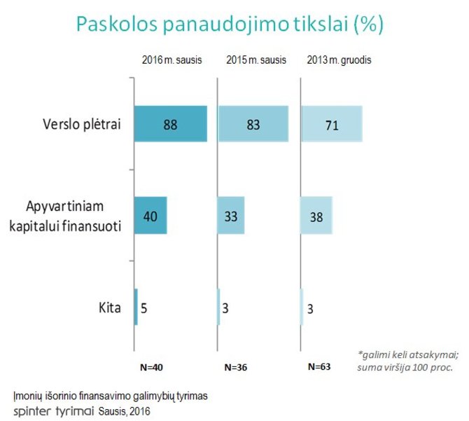 Paskolos panaudojimo tikslas 2015