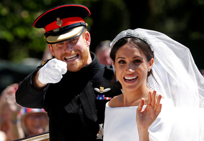 „Reuters“/„Scanpix“ nuotr./Didžiosios Britanijos princo Hario ir aktorės Meghan Markle vestuvės 
