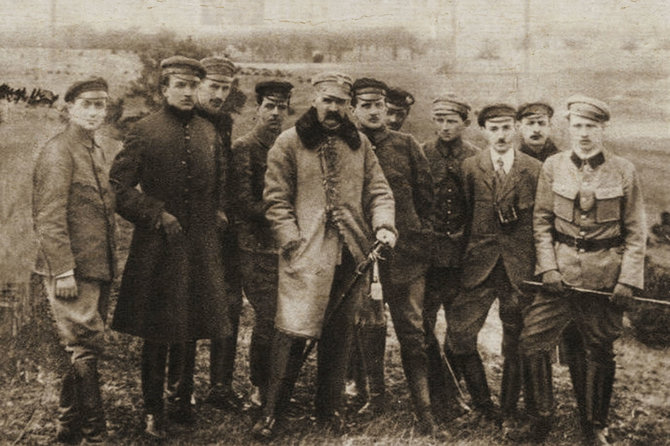 Juzefas Pilsudskis su aukščiausiąja POW vadovybe, 1917 m.