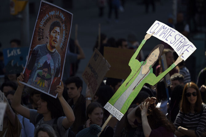 AFP/„Scanpix“ nuotr./Pasaulinė jaunimo demonstracija už klimatą