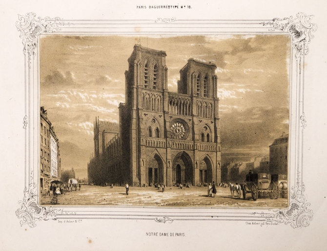  Paryžiaus katedra 1840 metų dagerotipe