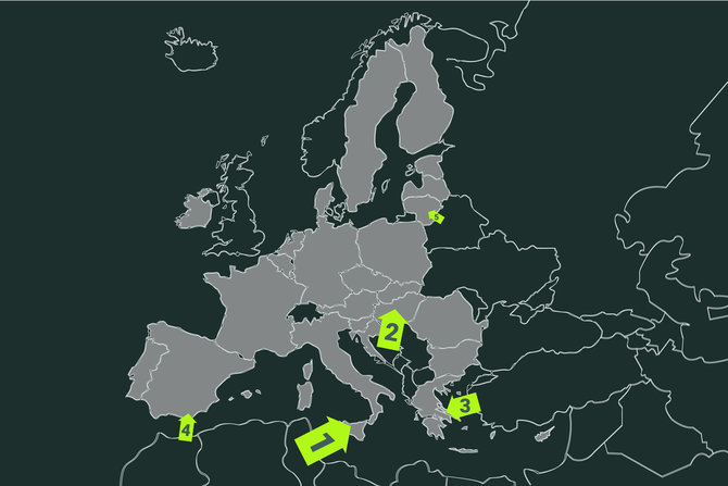 15min nuotr./Populiariausi migrantų keliai į Europą