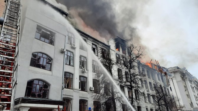  Ukrainos valstybinės ypatingų situacijų tarnybos nuotr./Karo Ukrainoje padariniai