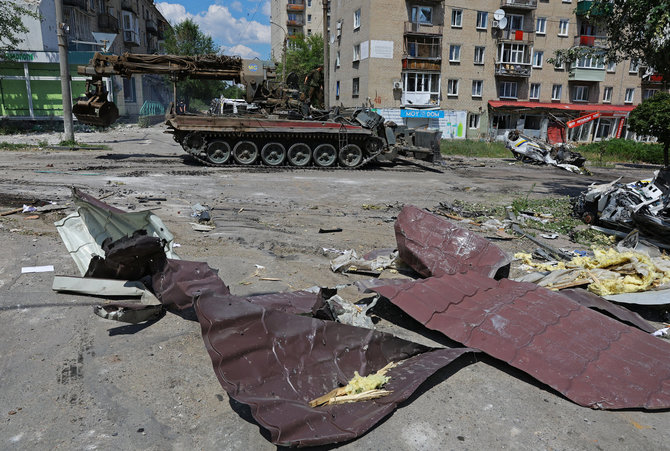 „Reuters“/„Scanpix“ nuotr./Rusų kariai Lysyčanske