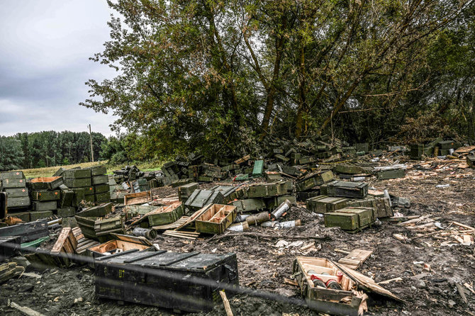 AFP/„Scanpix“ nuotr./Apleista Rusijos karinė bazė Charkivo regione