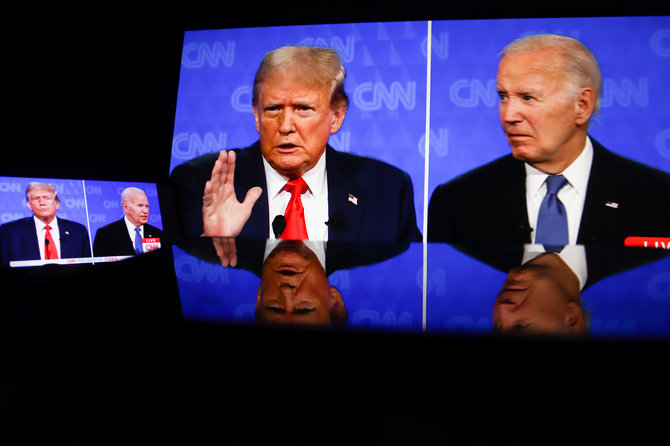 ZUMAPRESS / Scanpix nuotr./Donaldo Trumpo ir Joe Bideno debatai