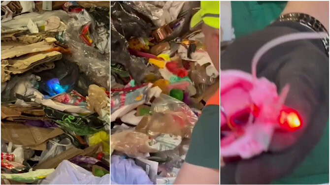 Videokadras/Gaisrą gali sukelti ir išmestas žaislas su baterijomis