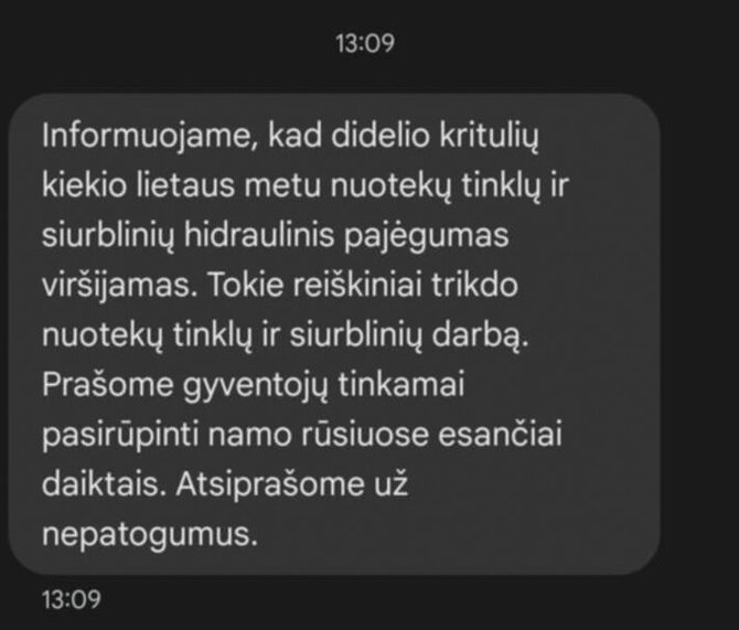 Skaitytojos nuotr./Giraitės gyventojai sulaukė įspėjančio pranešimo dėl rūsių