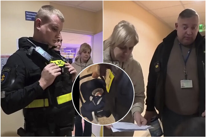 Videokadras/Klaipėdos ligoninėje vaiko teisių apsaugos specialistai paėmė naujagimį