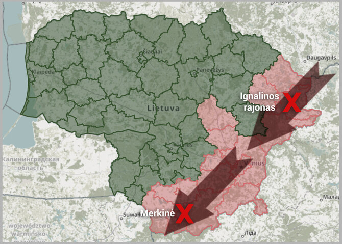 15min nuotr./Galima drono skridimo trajektorija