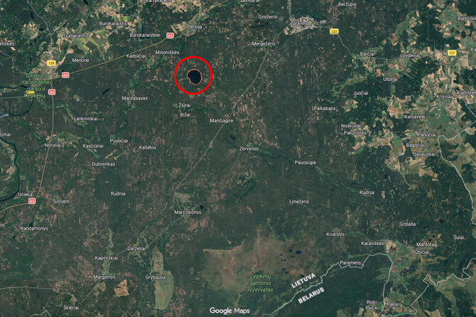 „Google Maps“ nuotr./Ežeras Lavysas