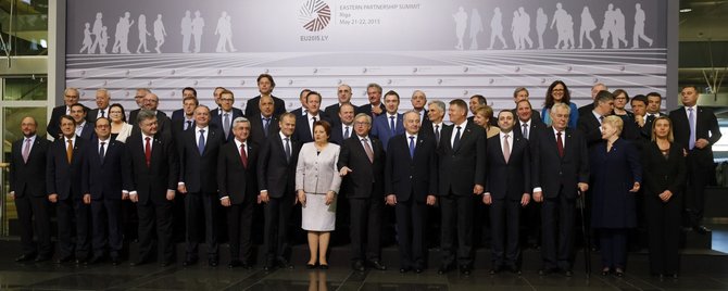 „Scanpix“/AP nuotr./Rytų partnerystės viršūnių susitikimas 2015 metais